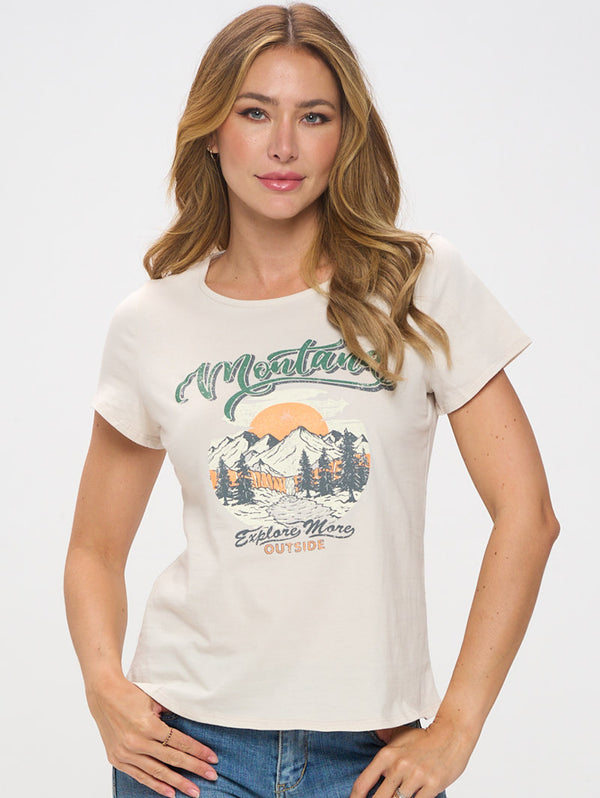 Light Sand Montana Graphic T-Shirt
