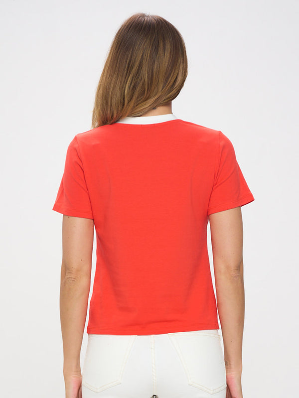 Red Orange Crewneck T-Shirt