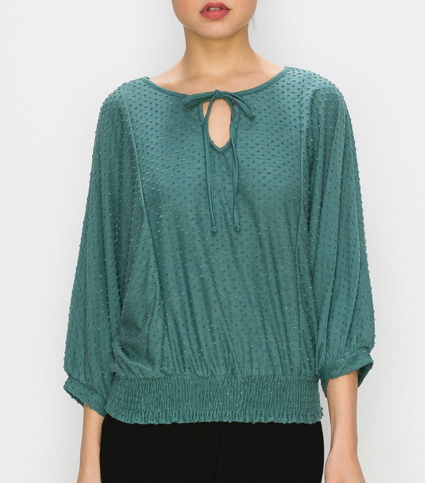 Forrest Swiss Dot Peasant Top