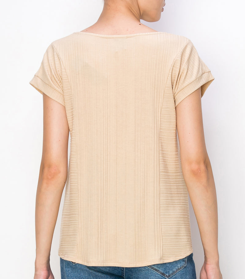 Curds & Whey Rib Multi Panel Twist Front Top